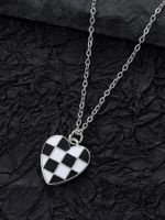 Alloy Resin Cute Heart Shape Inlay Resin Pendant Necklace main image 4