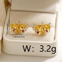 1 Pair Fairy Style Sweet Maple Leaf Plating Copper 18K Gold Plated Ear Studs sku image 1