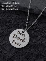 Stainless Steel Alloy Classic Style Round Letter Pendant Necklace main image 2