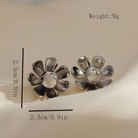 1 Pair Simple Style Classic Style Flower Plating Inlay Copper Pearl Gold Plated Ear Studs main image 5