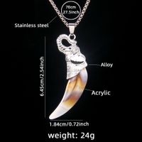 Hip-Hop Wolf 201 Stainless Steel Arylic Zinc Alloy Men's Pendant Necklace main image 8
