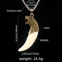 Hip-Hop Wolf 201 Stainless Steel Arylic Zinc Alloy Men's Pendant Necklace main image 2