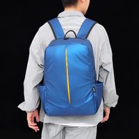 Unisex Solid Color Nylon Sewing Thread Zipper Fashion Backpack School Backpack main image 3
