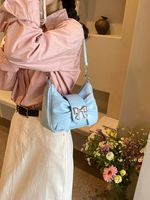 Women's Pu Leather Bow Knot Classic Style Sewing Thread Zipper Underarm Bag main image 3