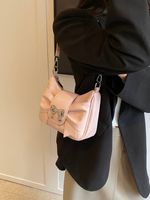 Women's Pu Leather Bow Knot Classic Style Sewing Thread Zipper Underarm Bag sku image 3