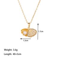 304 Stainless Steel 18K Gold Plated Casual Simple Style Polishing Plating Inlay Conch Shell Artificial Rhinestones Plastic Pendant Necklace sku image 2