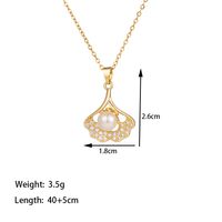 304 Stainless Steel 18K Gold Plated Casual Simple Style Polishing Plating Inlay Conch Shell Artificial Rhinestones Plastic Pendant Necklace sku image 4