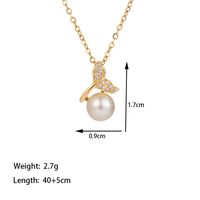 304 Stainless Steel 18K Gold Plated Casual Simple Style Polishing Plating Inlay Conch Shell Artificial Rhinestones Plastic Pendant Necklace sku image 1
