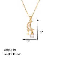 304 Stainless Steel 18K Gold Plated Casual Simple Style Polishing Plating Inlay Conch Shell Artificial Rhinestones Plastic Pendant Necklace sku image 5