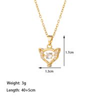 304 Stainless Steel 18K Gold Plated Casual Simple Style Polishing Inlay Sector Heart Shape Artificial Rhinestones Pendant Necklace main image 2