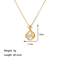 304 Stainless Steel 18K Gold Plated Casual Simple Style Polishing Inlay Sector Heart Shape Artificial Rhinestones Pendant Necklace sku image 2