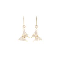 1 Pair Simple Style Classic Style Solid Color Plating Inlay Sterling Silver Zircon 14K Gold Plated Drop Earrings main image 5