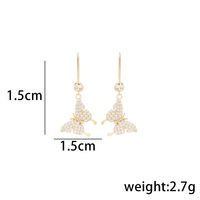1 Pair Simple Style Classic Style Solid Color Plating Inlay Sterling Silver Zircon 14K Gold Plated Drop Earrings main image 2
