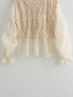 Women's Knitwear Long Sleeve Sweaters & Cardigans Pleated Elegant Solid Color main image 3