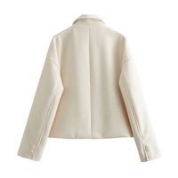 Women's Simple Style Solid Color Pocket Single Breasted Coat Casual Jacket main image 2
