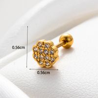 1 Piece French Style Hexagram Flower Copper Hoop Earrings sku image 2