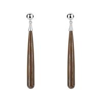 1 Pair Retro Water Droplets Natural Stone Shell Copper Drop Earrings sku image 1