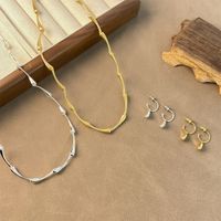 Kupfer 18 Karat Vergoldet Einfacher Stil Geometrisch Ohrringe Halskette main image 1