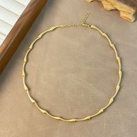 Kupfer 18 Karat Vergoldet Einfacher Stil Geometrisch Ohrringe Halskette sku image 3