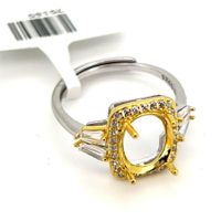Sterling Silver IG Style Geometric Plating Inlay Zircon Open Rings sku image 8