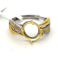 Sterling Silver IG Style Geometric Plating Inlay Zircon Open Rings sku image 9