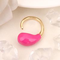 Wholesale Jewelry Elegant Retro Water Droplets Alloy Stoving Varnish Plating Open Rings sku image 9