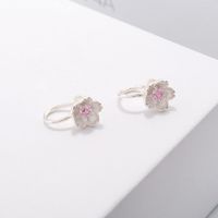 IG Style Sweet Flower Copper Inlay Zircon Ear Cuffs 1 Piece main image 4