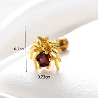1 Piece French Style Rainbow Flower Spider Inlay Copper Zircon Hoop Earrings sku image 2