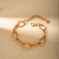 Classic Style Double Ring 304 Stainless Steel Gold Plated Bracelets In Bulk main image 3