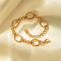 Classic Style Double Ring 304 Stainless Steel Gold Plated Bracelets In Bulk main image 1