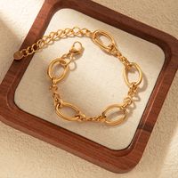 Classic Style Double Ring 304 Stainless Steel Gold Plated Bracelets In Bulk main image 6