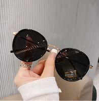 Simple Style Solid Color Ac Round Frame Full Frame Women's Sunglasses sku image 1