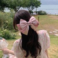 Women's Romantic Simple Style Bow Knot Cloth Gauze Hair Clip sku image 2