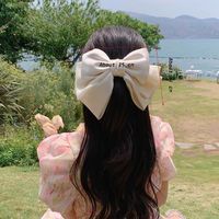 Women's Romantic Simple Style Bow Knot Cloth Gauze Hair Clip sku image 1