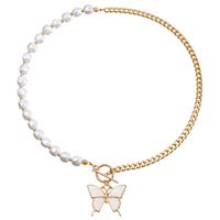 Elegant Pentagram Heart Shape Butterfly Alloy Plastic Patchwork Women's Pendant Necklace sku image 6
