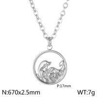 Simple Style Solid Color Stainless Steel Men's Pendant Necklace sku image 1