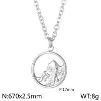 Simple Style Solid Color Stainless Steel Men's Pendant Necklace sku image 2