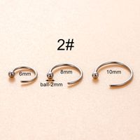 1 Piece Nose Rings & Studs Hip-Hop Solid Color Stainless Steel Inlay Zircon Nose Rings & Studs main image 3