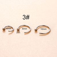 1 Piece Nose Rings & Studs Hip-Hop Solid Color Stainless Steel Inlay Zircon Nose Rings & Studs main image 4