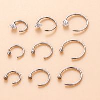 1 Piece Nose Rings & Studs Hip-Hop Solid Color Stainless Steel Inlay Zircon Nose Rings & Studs main image 5