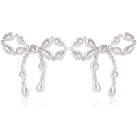 1 Pair Elegant Bow Knot Inlay Imitation Pearl Alloy Pearl Ear Studs sku image 3