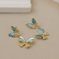 1 Pair Simple Style Classic Style Butterfly Plating Copper 18K Gold Plated Drop Earrings main image 4