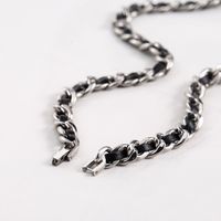 Casual Elegant Geometric Stainless Steel Pu Leather Knitting Polishing Unisex Necklace main image 6