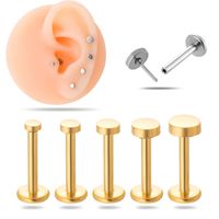 1 Piece Ear Cartilage Rings & Studs Simple Style Geometric Round Stainless Steel Plating Ear Cartilage Rings & Studs main image 1