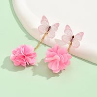 1 Pair Simple Style Classic Style Flower Flowers Arylic Drop Earrings sku image 1