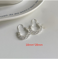 1 Pair Simple Style Solid Color Plating Copper Silver Plated Earrings main image 2