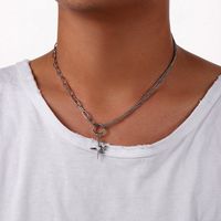Stainless Steel Simple Style Cross Plating Pendant Necklace main image 5