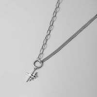Stainless Steel Simple Style Cross Plating Pendant Necklace main image 4