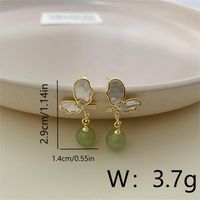 1 Pair Elegant Butterfly Copper 18K Gold Plated Drop Earrings sku image 1
