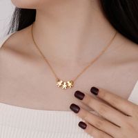 Stainless Steel 18K Gold Plated Simple Style Human Pendant Necklace main image 8